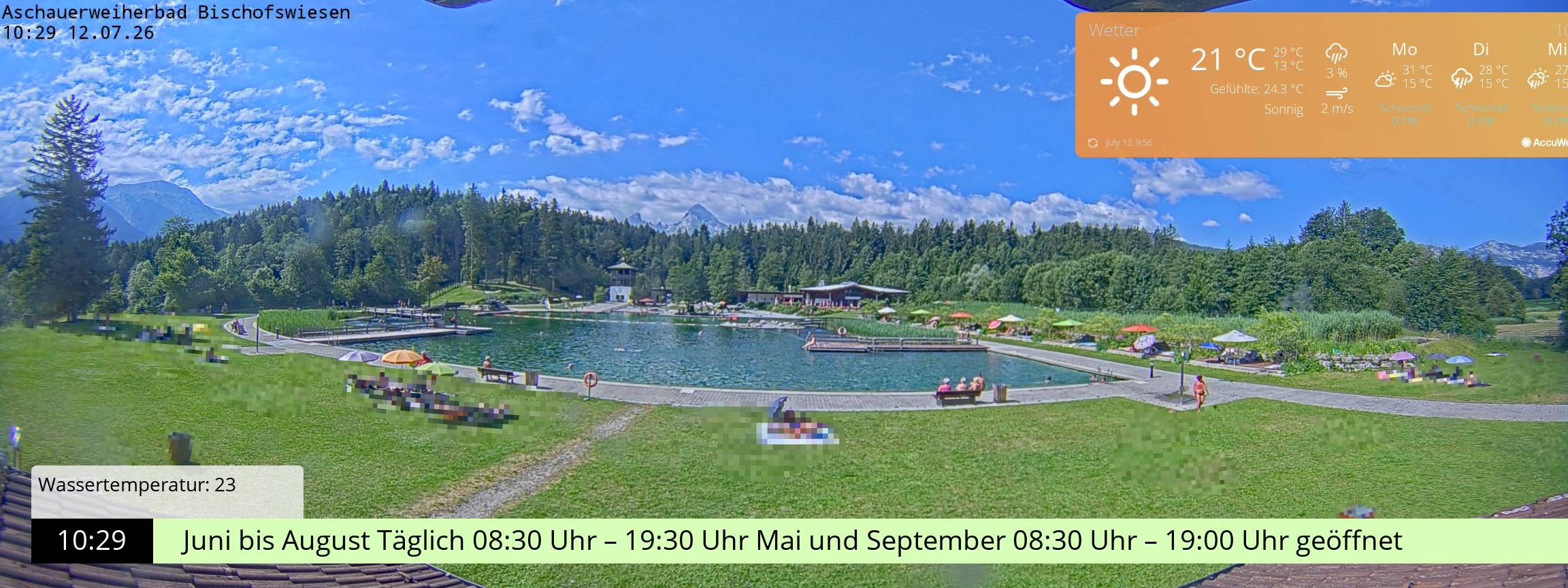 Archived image Webcam nature baths Aschauerweiher