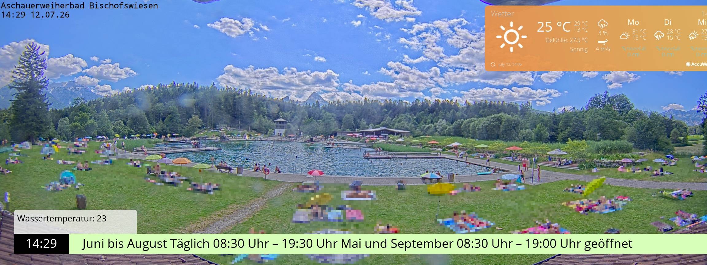 Archived image Webcam nature baths Aschauerweiher