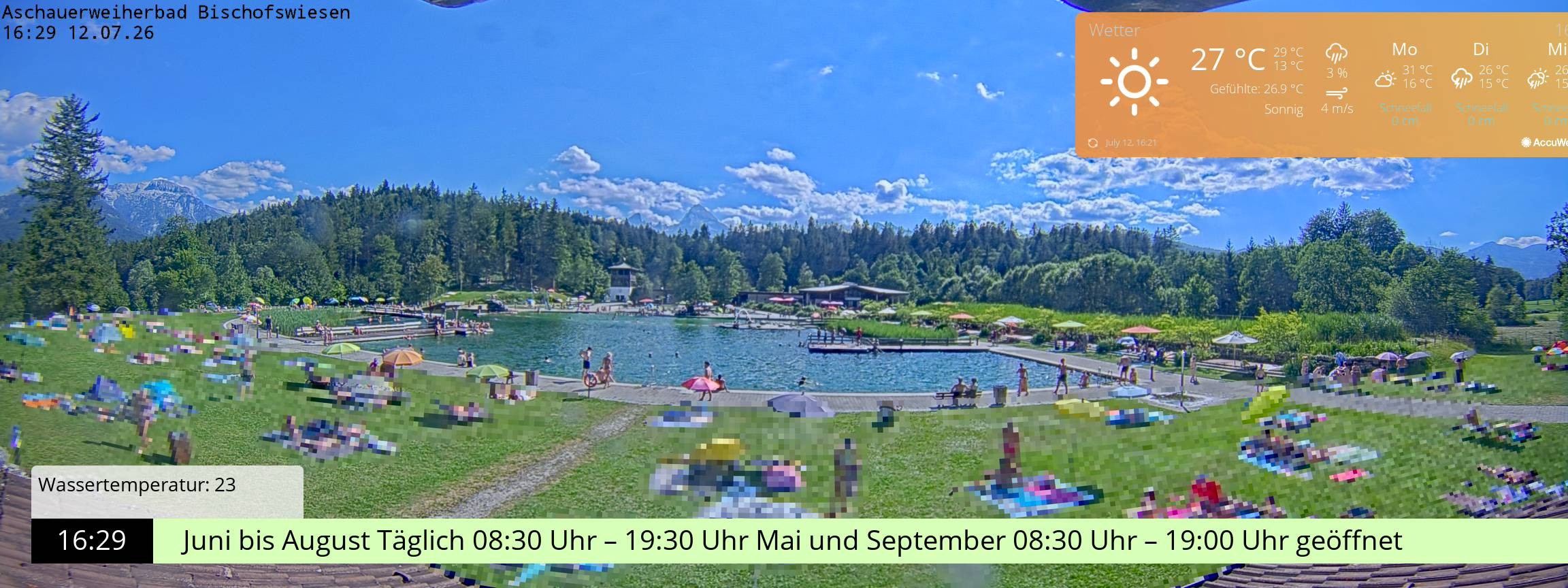 Archived image Webcam nature baths Aschauerweiher