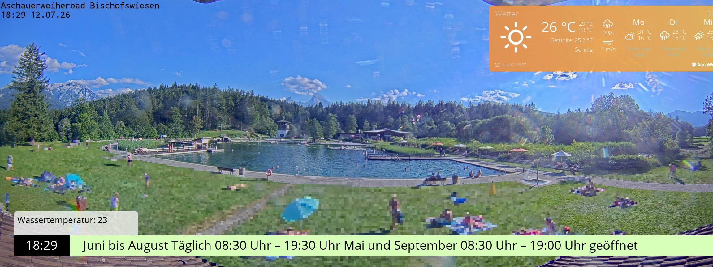 Archived image Webcam nature baths Aschauerweiher
