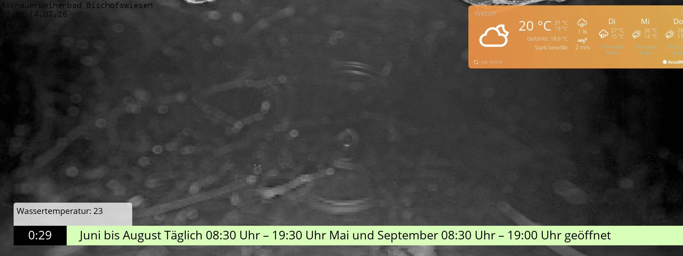 Archiv Foto Webcam Bischofswiesen: Naturbad Aschauerweiher