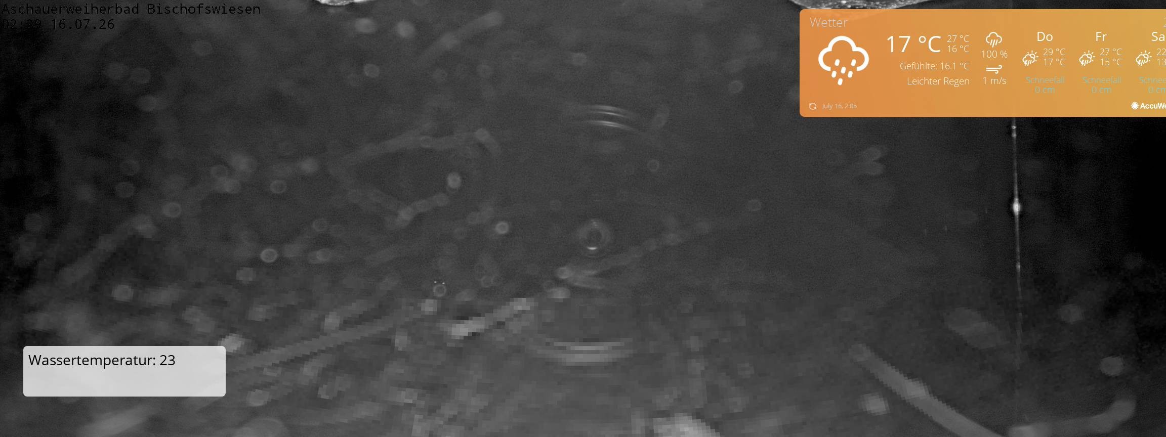 Archived image Webcam nature baths Aschauerweiher