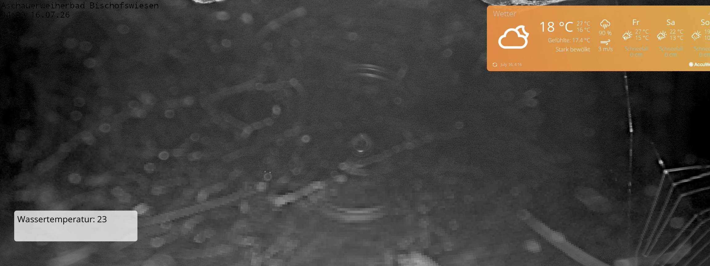 Archived image Webcam nature baths Aschauerweiher