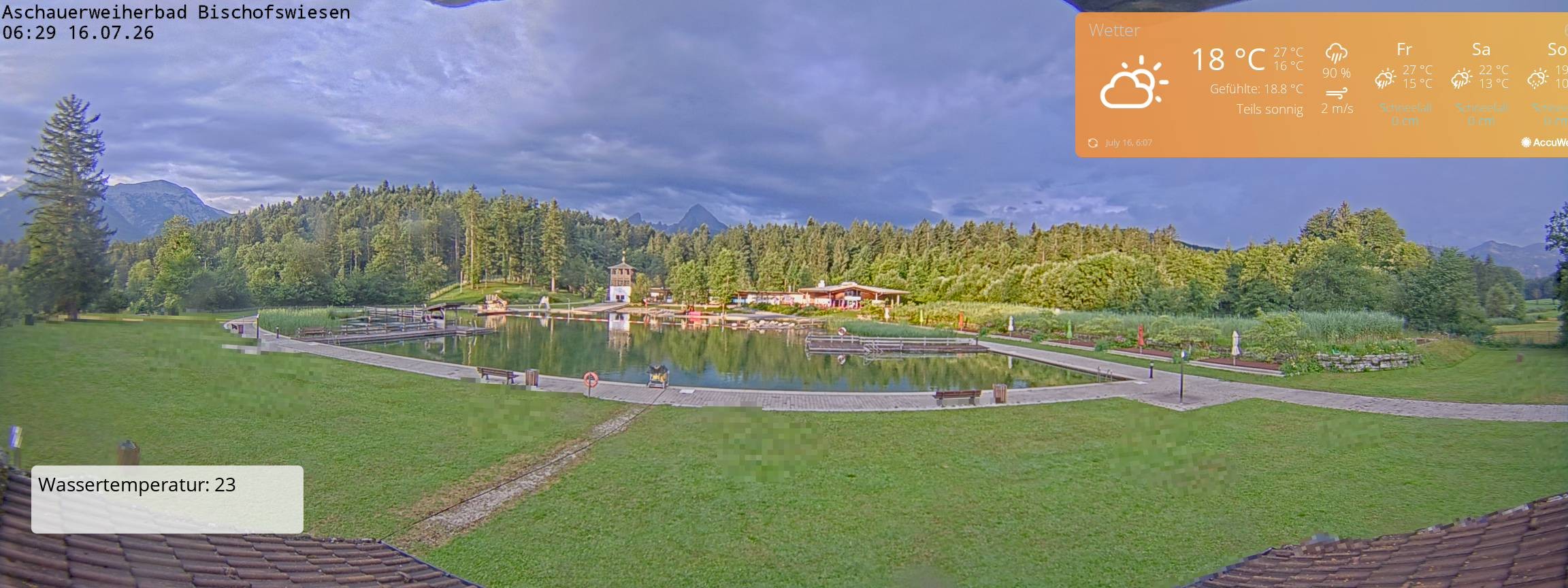 Archived image Webcam nature baths Aschauerweiher
