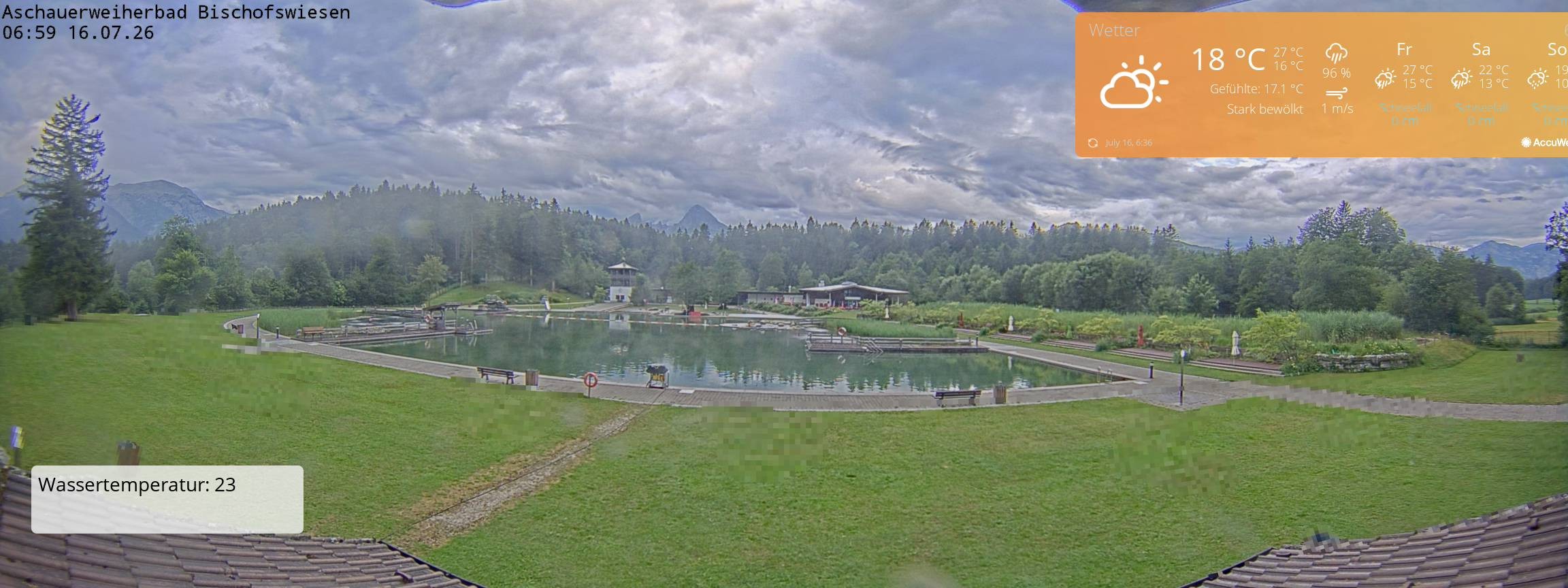 Archived image Webcam nature baths Aschauerweiher