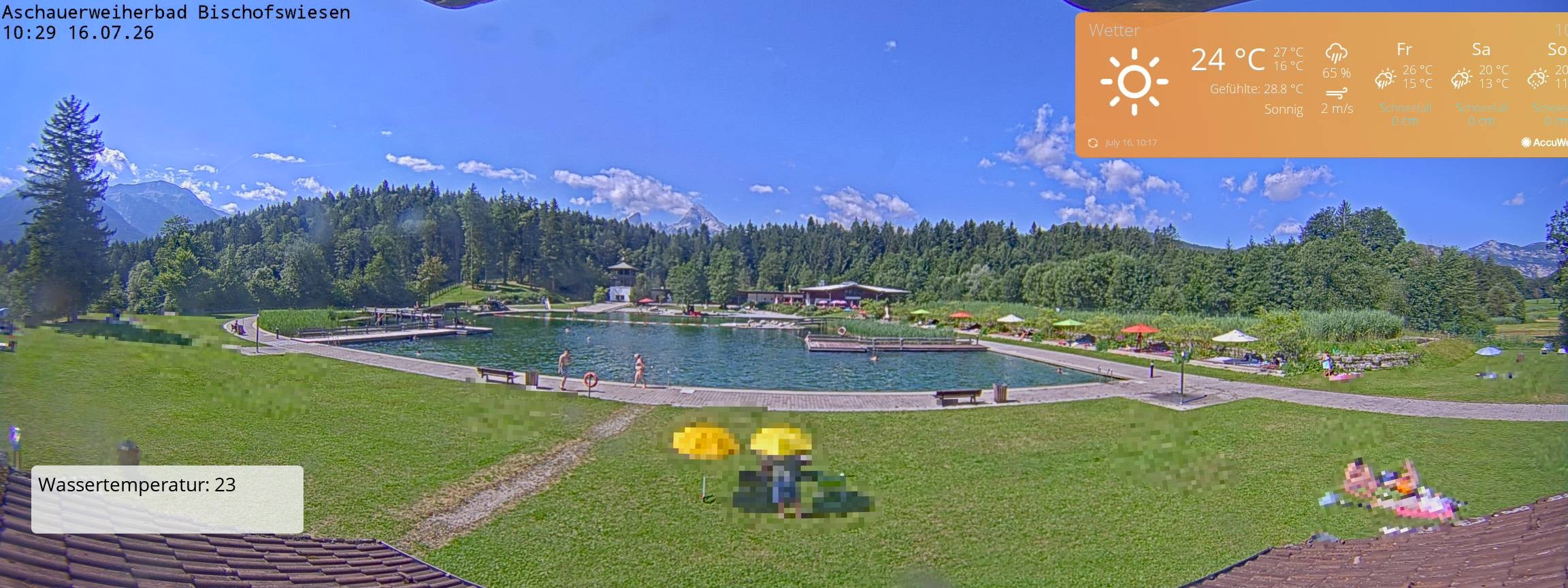 Archiv Foto Webcam Bischofswiesen: Naturbad Aschauerweiher