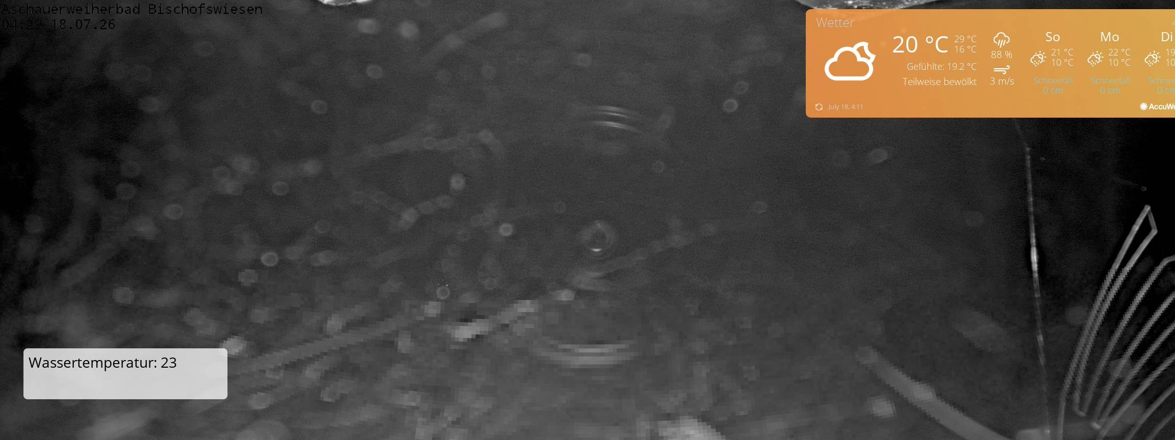 Archiv Foto Webcam Bischofswiesen: Naturbad Aschauerweiher