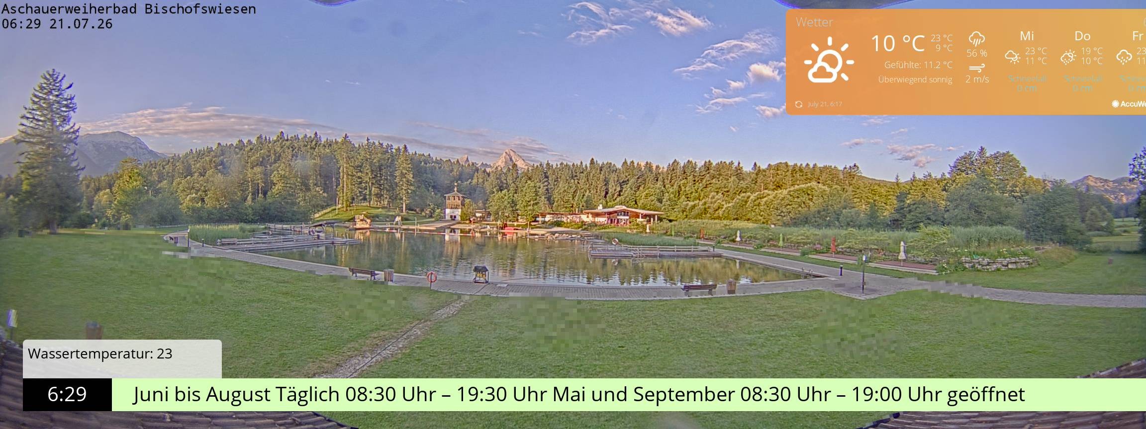 Archiv Foto Webcam Bischofswiesen: Naturbad Aschauerweiher