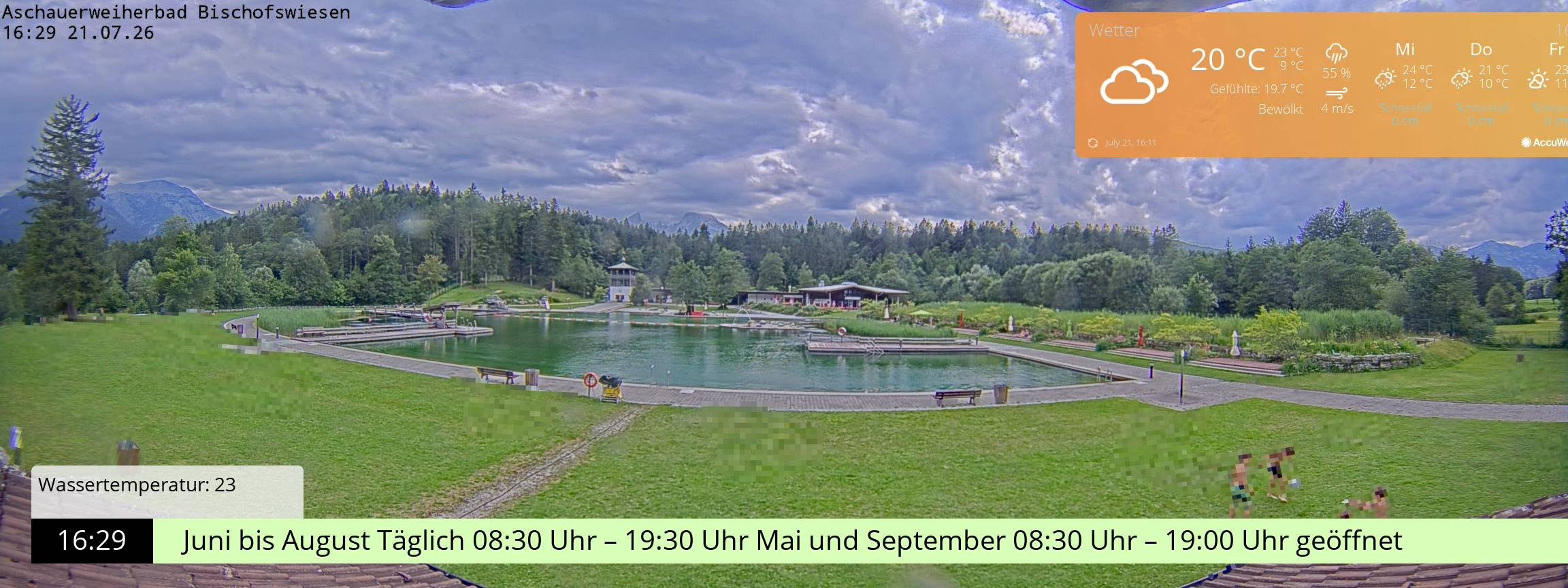 Archiv Foto Webcam Bischofswiesen: Naturbad Aschauerweiher