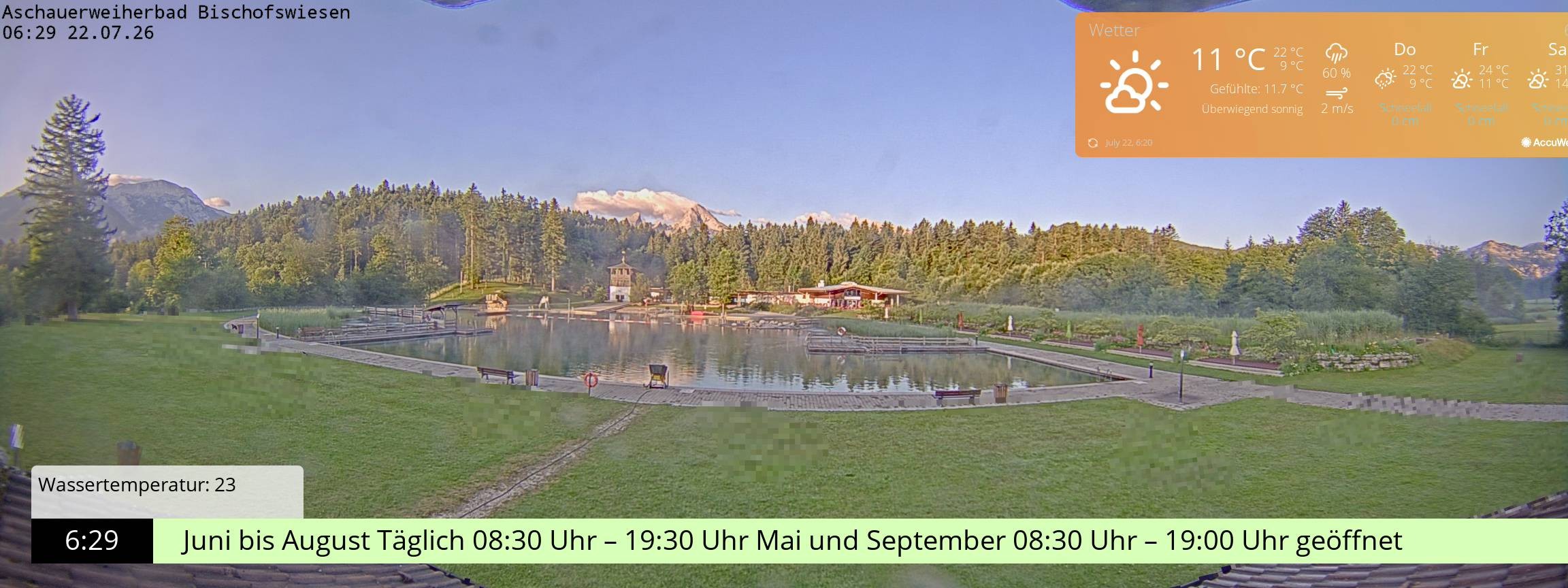 Archived image Webcam nature baths Aschauerweiher