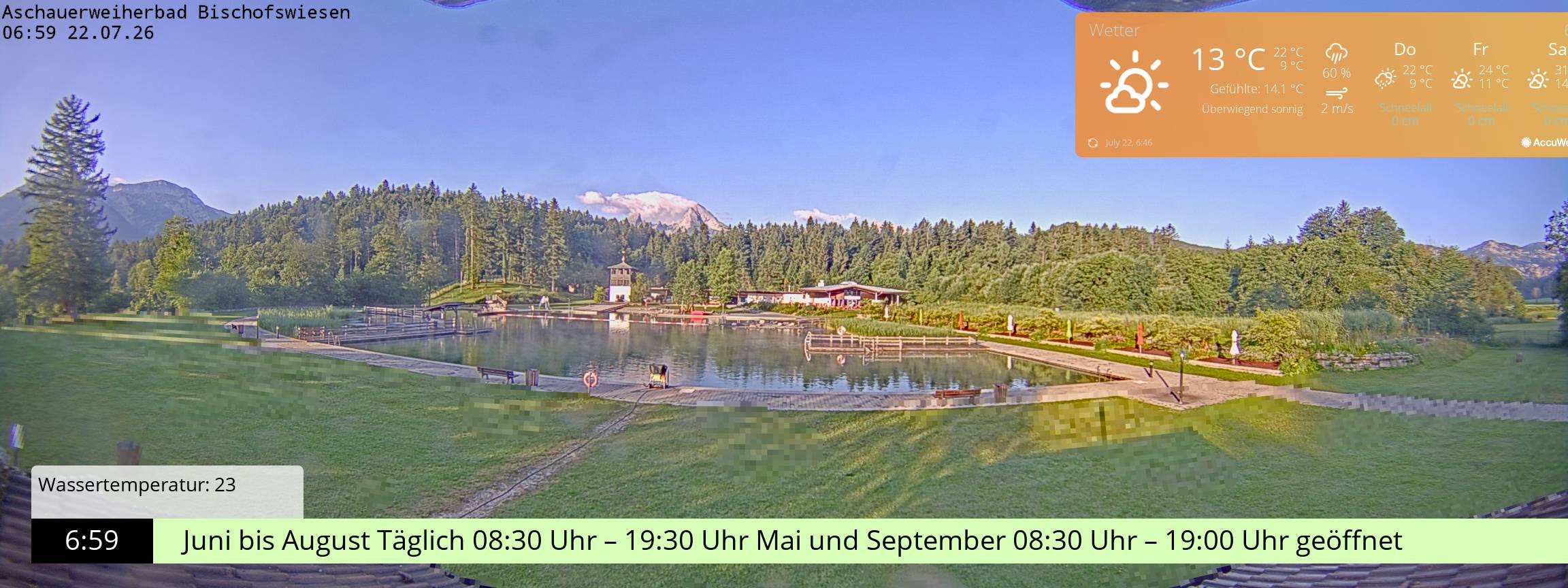 Archived image Webcam nature baths Aschauerweiher