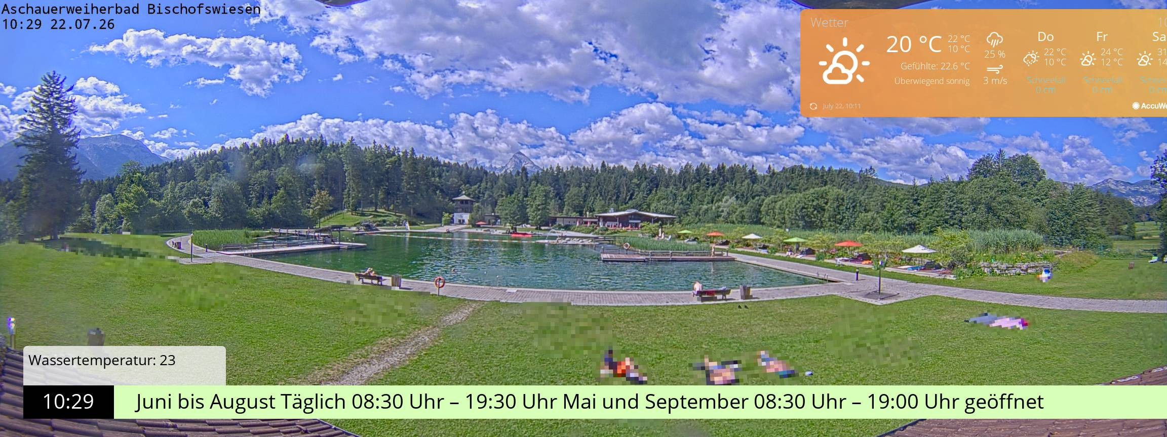 Archived image Webcam nature baths Aschauerweiher