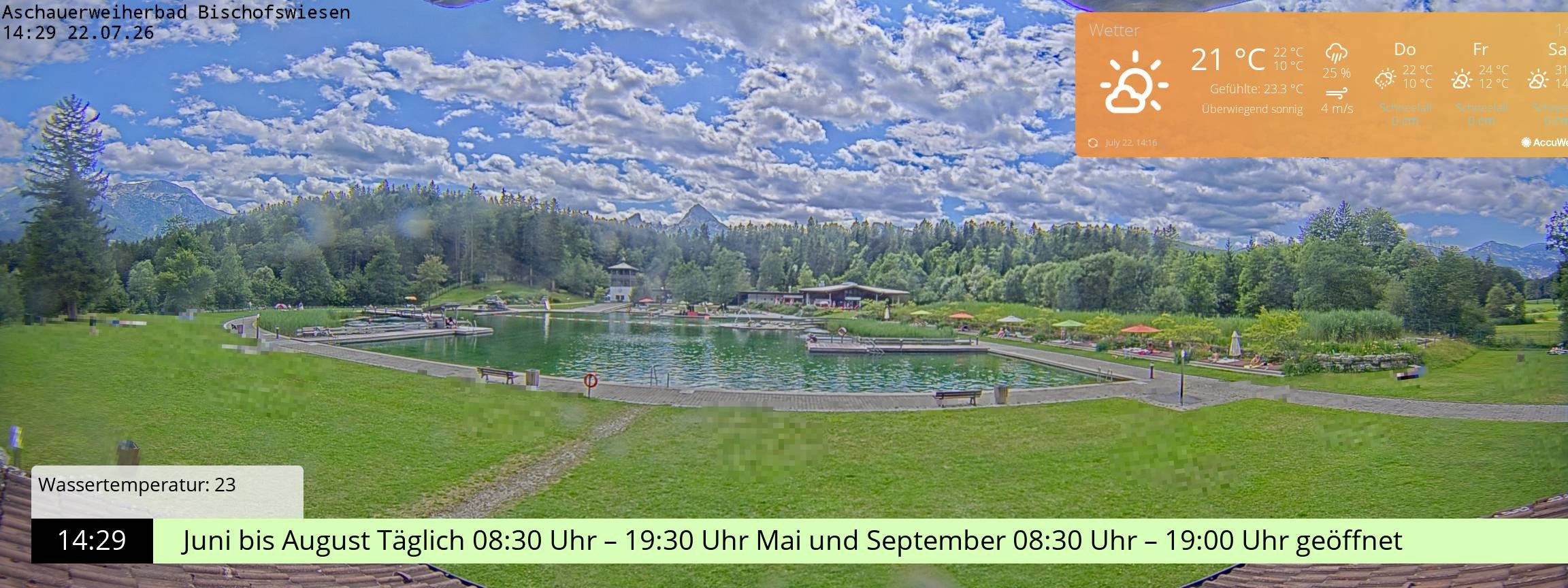 Archived image Webcam nature baths Aschauerweiher