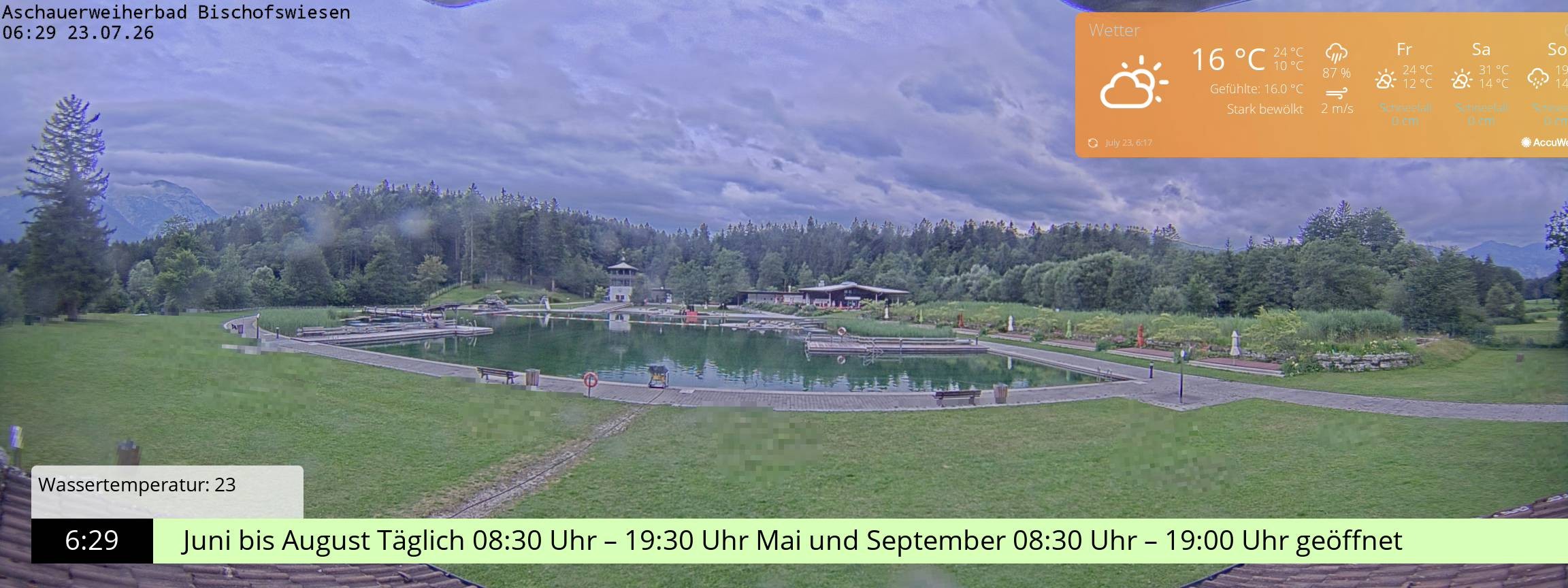 Archiv Foto Webcam Bischofswiesen: Naturbad Aschauerweiher