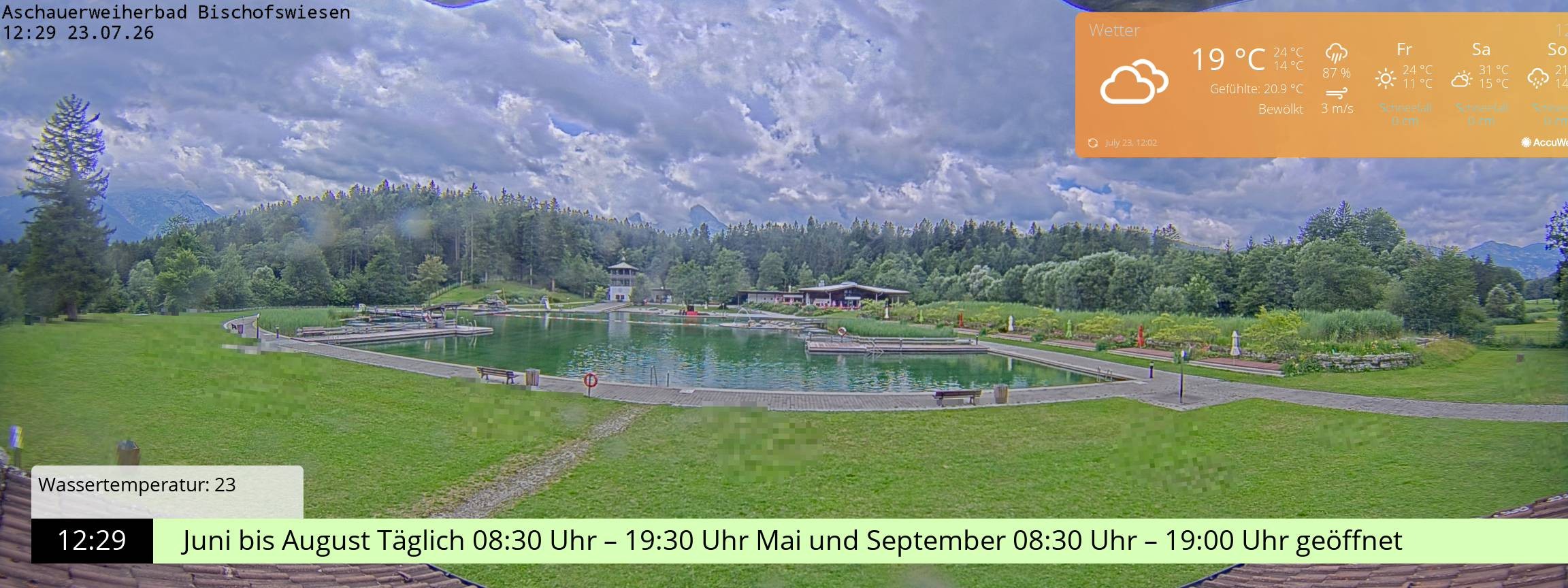 Archived image Webcam nature baths Aschauerweiher