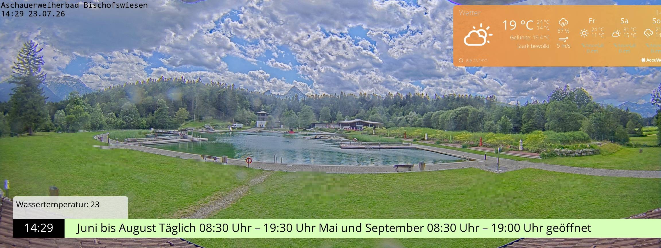 Archived image Webcam nature baths Aschauerweiher