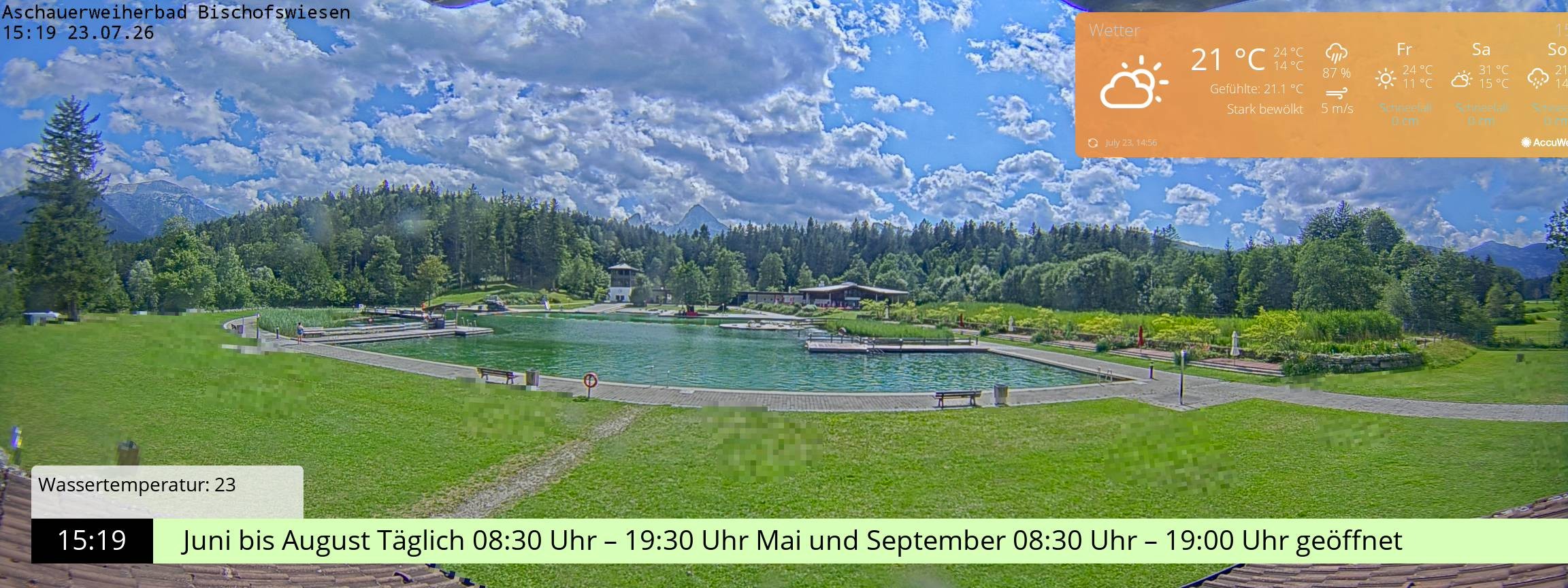 Archived image Webcam nature baths Aschauerweiher