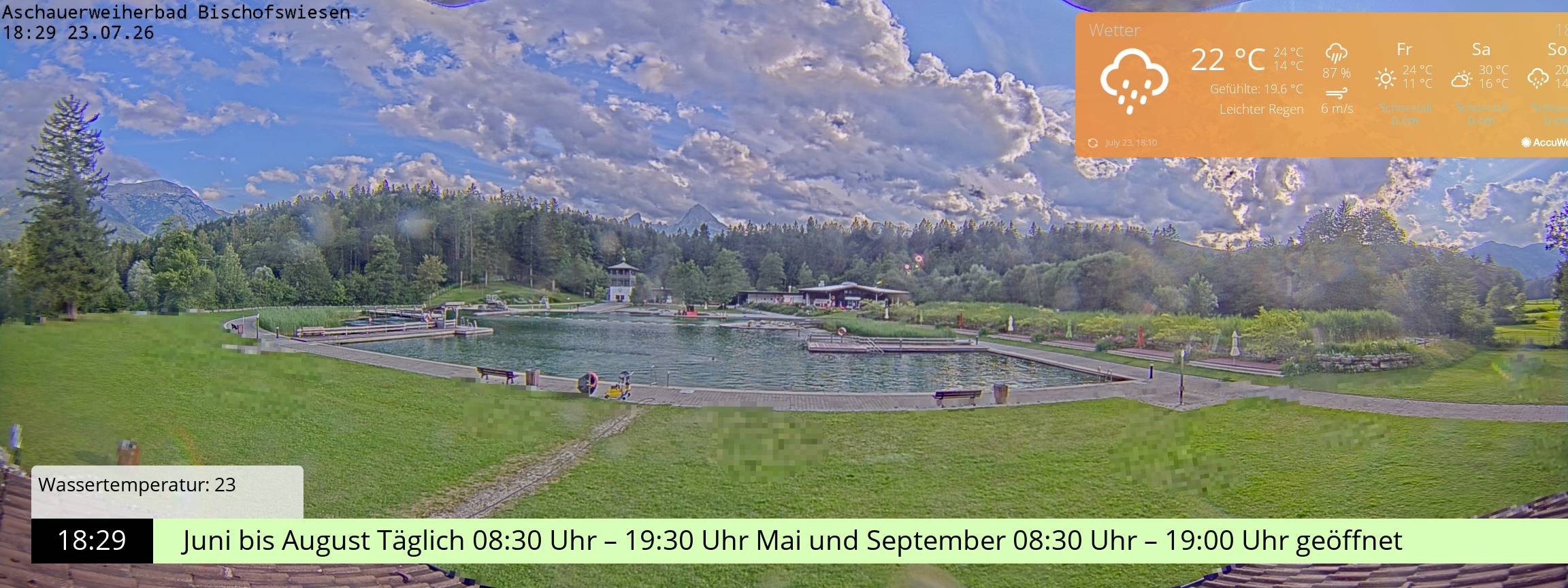 Archived image Webcam nature baths Aschauerweiher