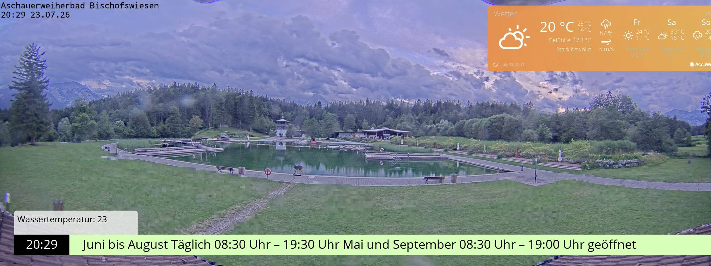 Archived image Webcam nature baths Aschauerweiher