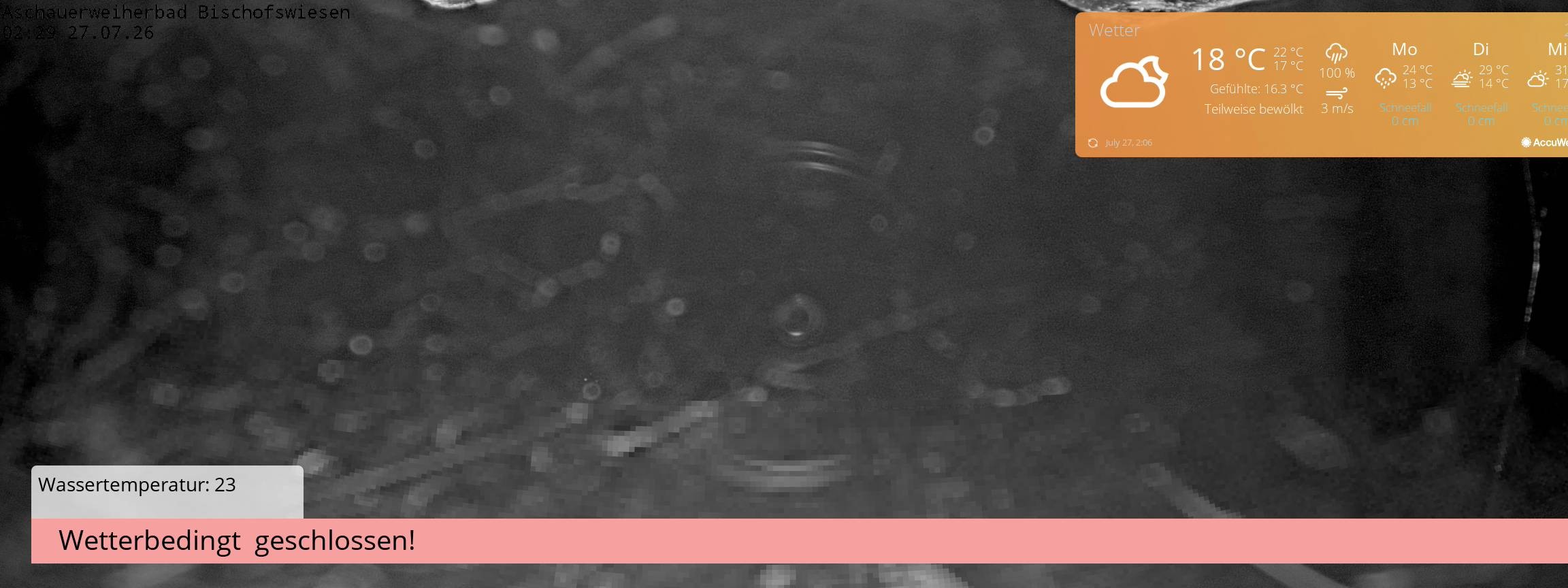 Archiv Foto Webcam Bischofswiesen: Naturbad Aschauerweiher