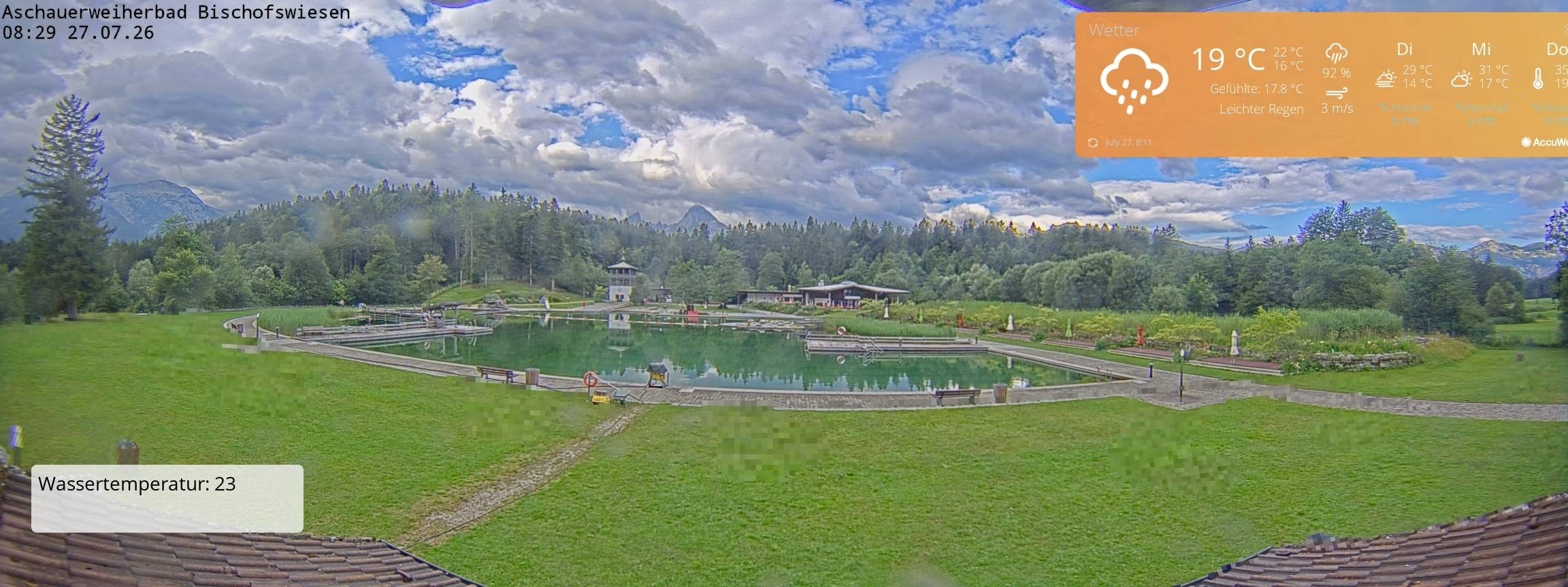 Archiv Foto Webcam Bischofswiesen: Naturbad Aschauerweiher