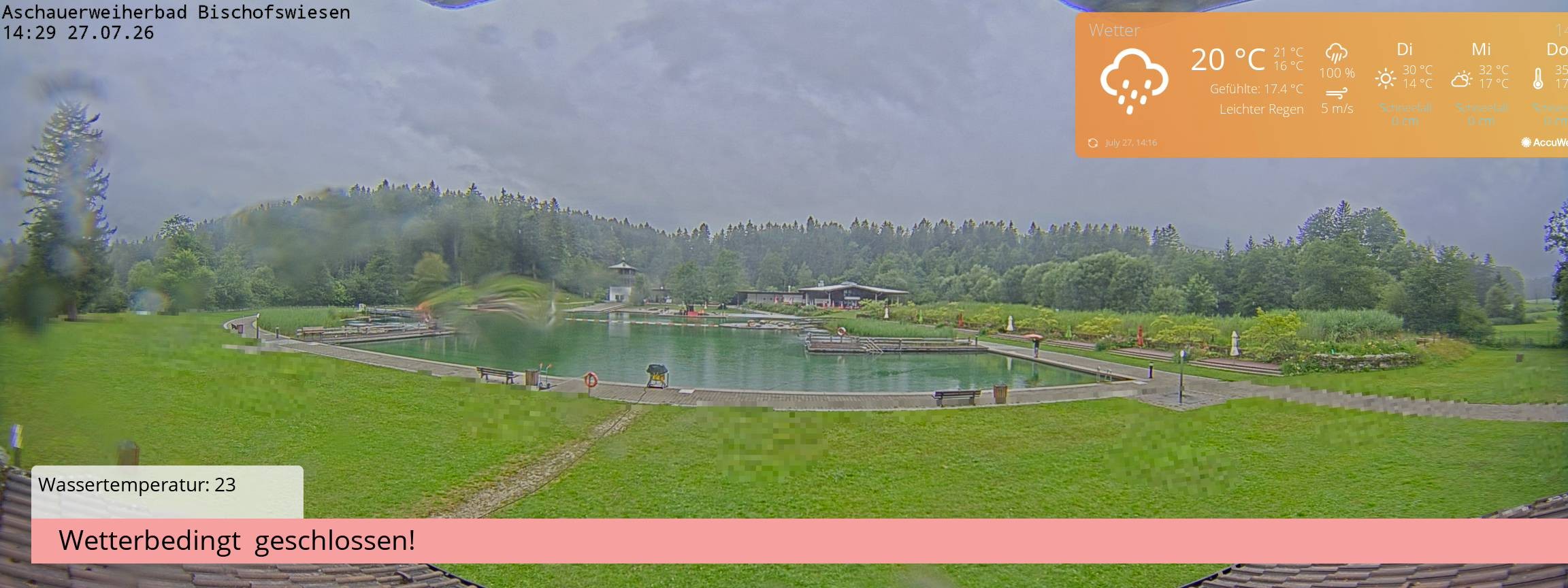 Archived image Webcam nature baths Aschauerweiher
