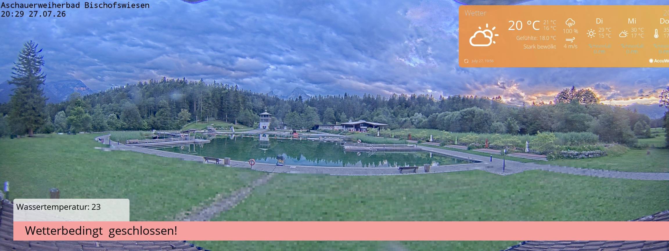 Archived image Webcam nature baths Aschauerweiher