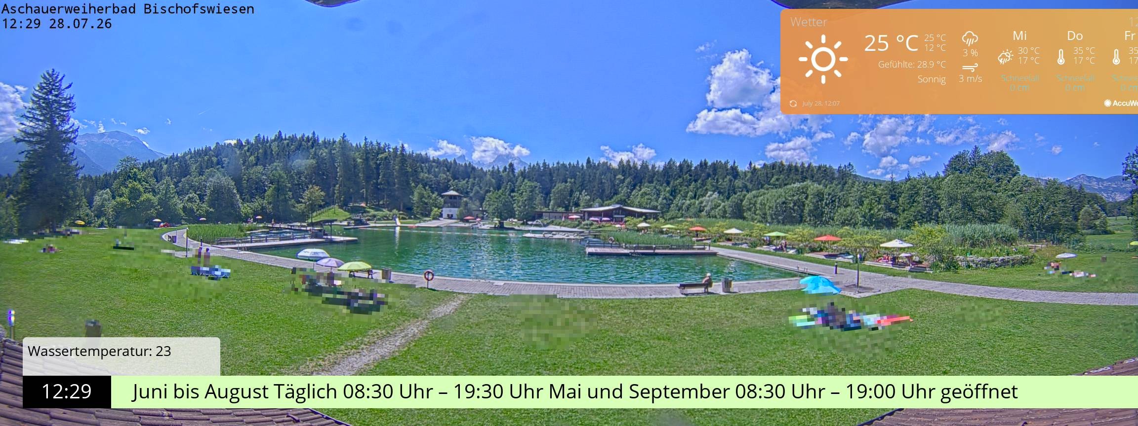 Archiv Foto Webcam Bischofswiesen: Naturbad Aschauerweiher