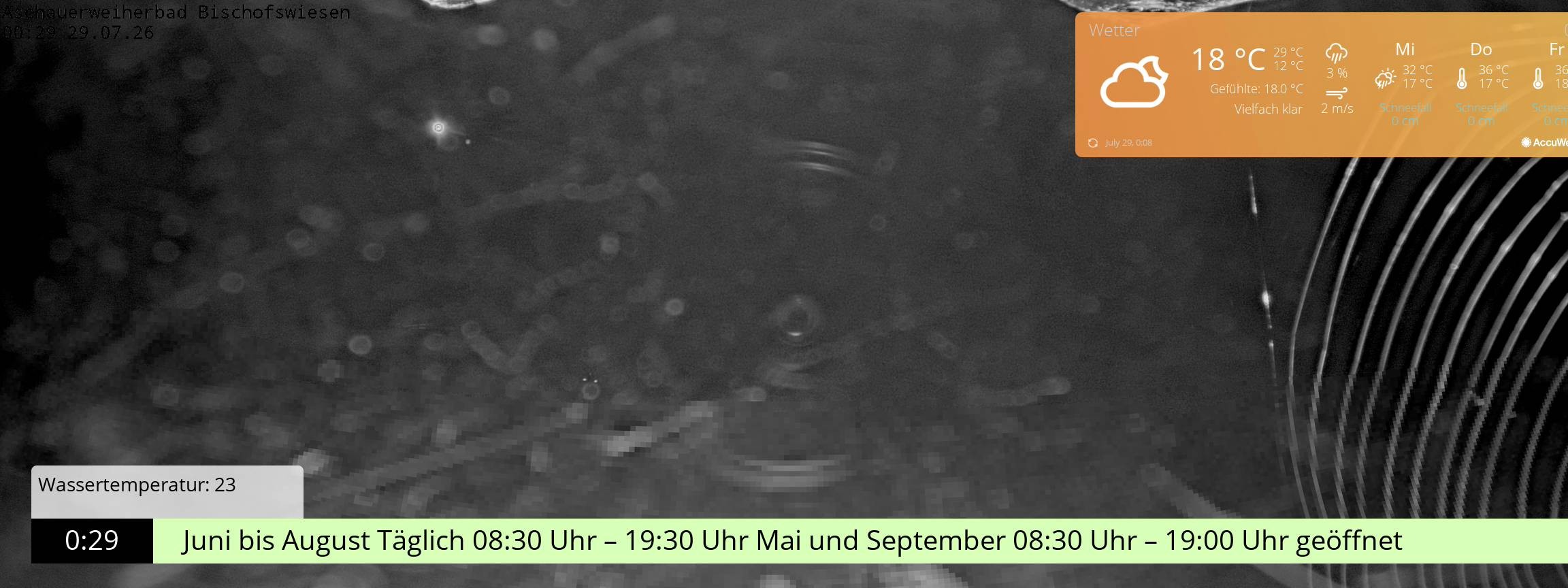 Archiv Foto Webcam Bischofswiesen: Naturbad Aschauerweiher