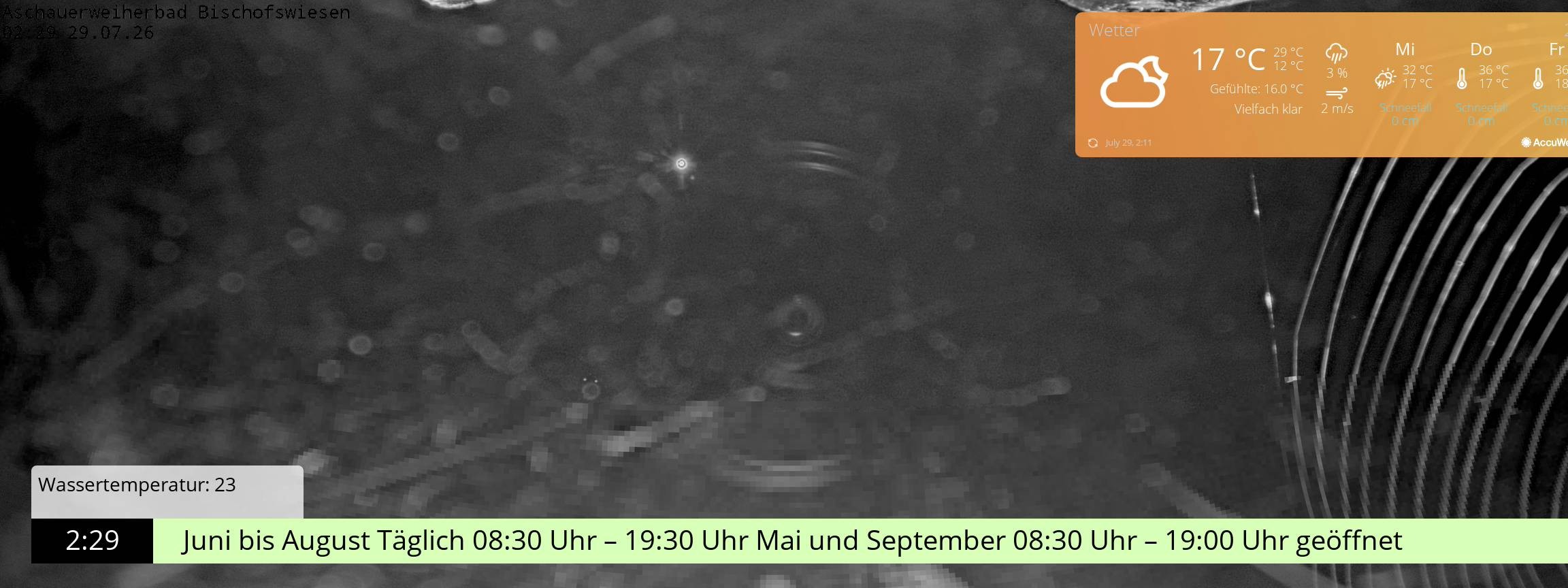 Archiv Foto Webcam Bischofswiesen: Naturbad Aschauerweiher