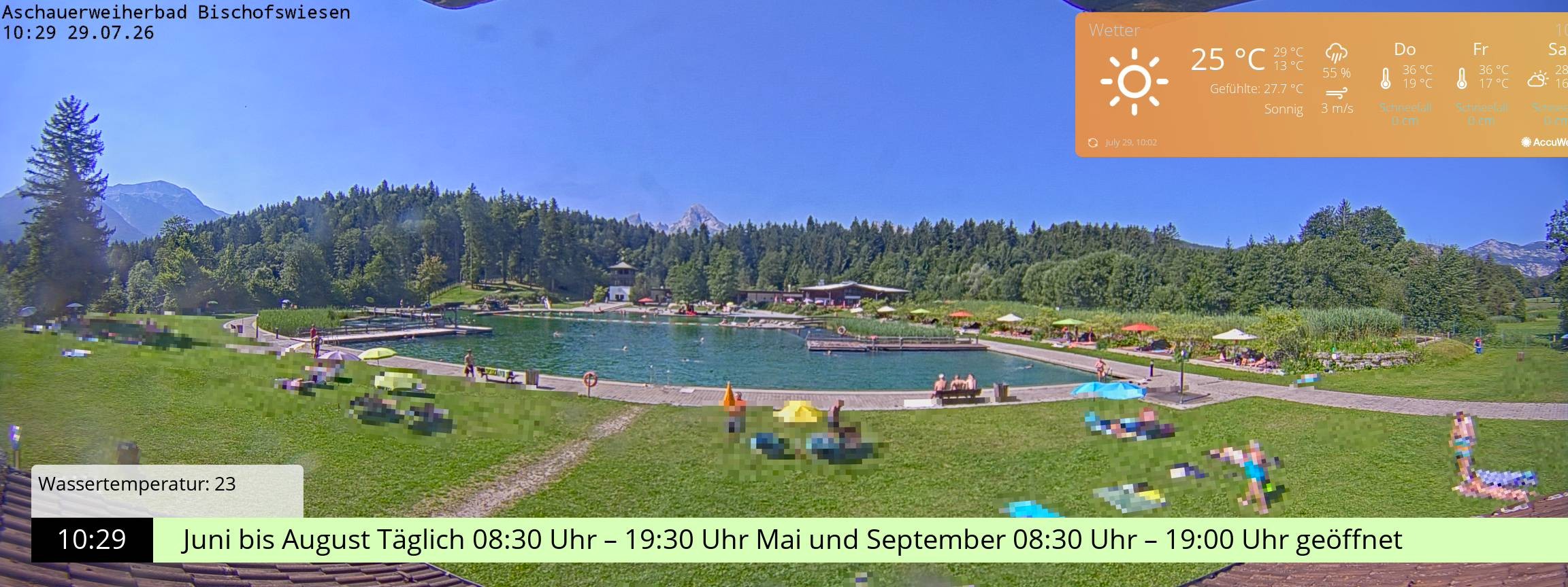 Archiv Foto Webcam Bischofswiesen: Naturbad Aschauerweiher