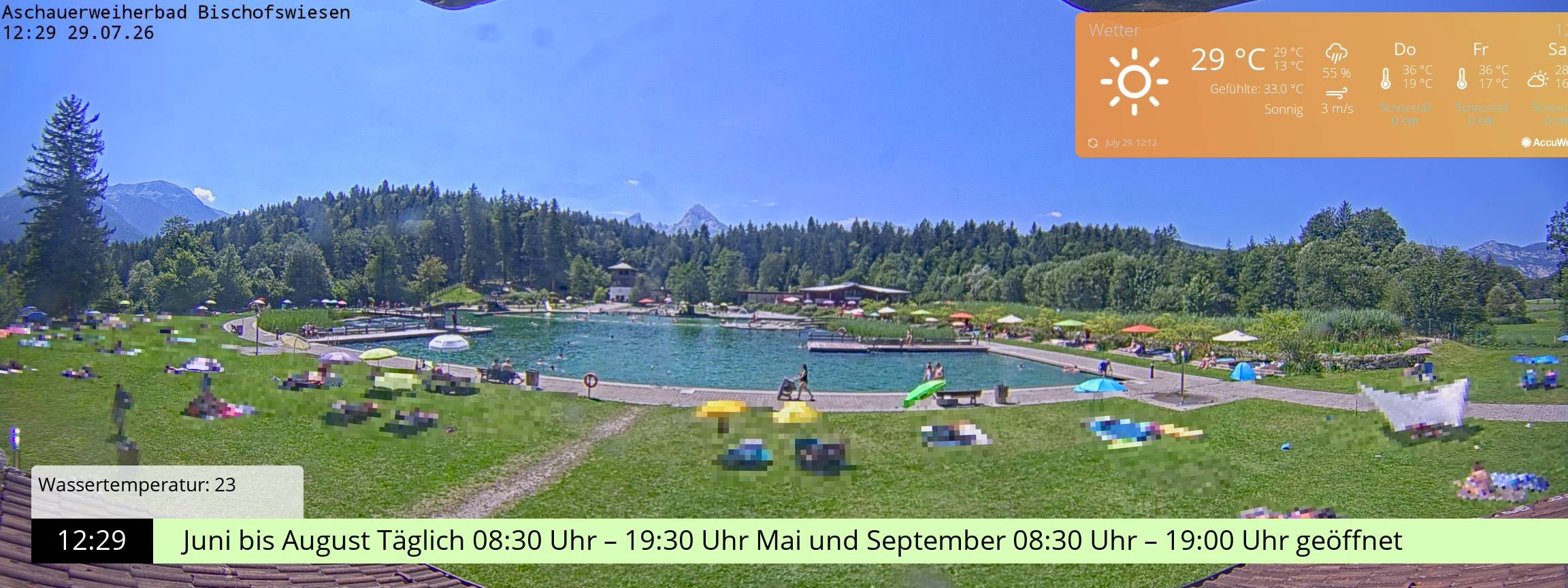 Archiv Foto Webcam Bischofswiesen: Naturbad Aschauerweiher