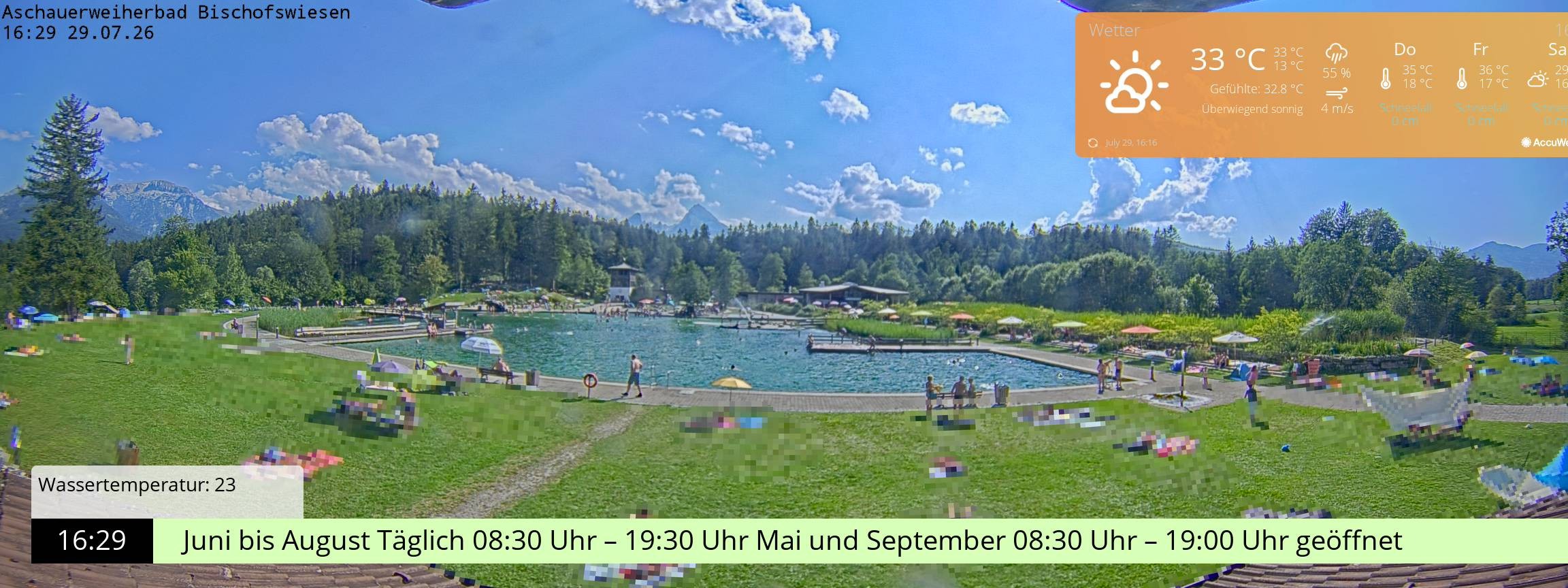 Archiv Foto Webcam Bischofswiesen: Naturbad Aschauerweiher
