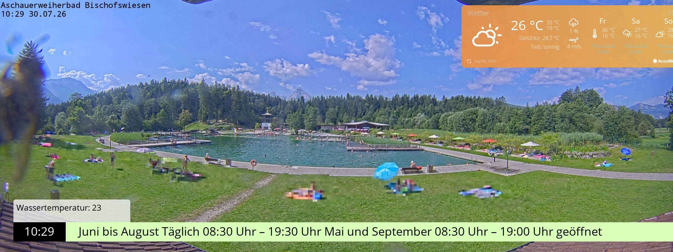 Archiv Foto Webcam Bischofswiesen: Naturbad Aschauerweiher