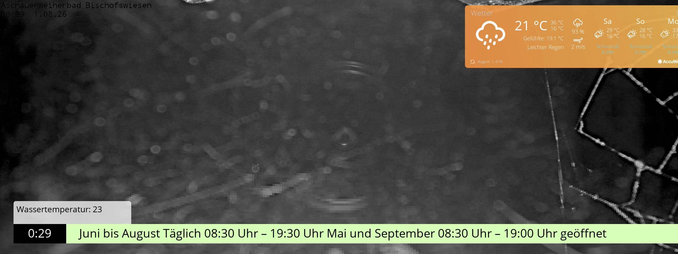 Archiv Foto Webcam Bischofswiesen: Naturbad Aschauerweiher