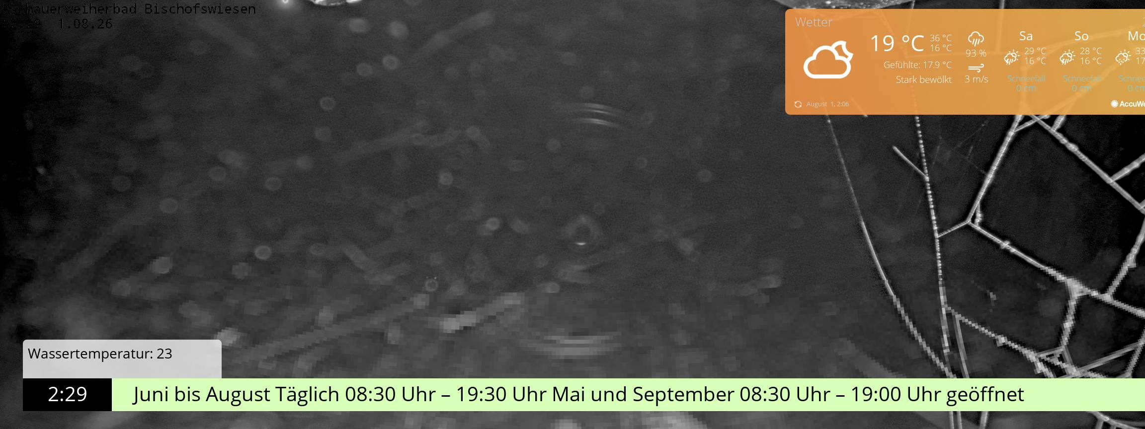 Archiv Foto Webcam Bischofswiesen: Naturbad Aschauerweiher