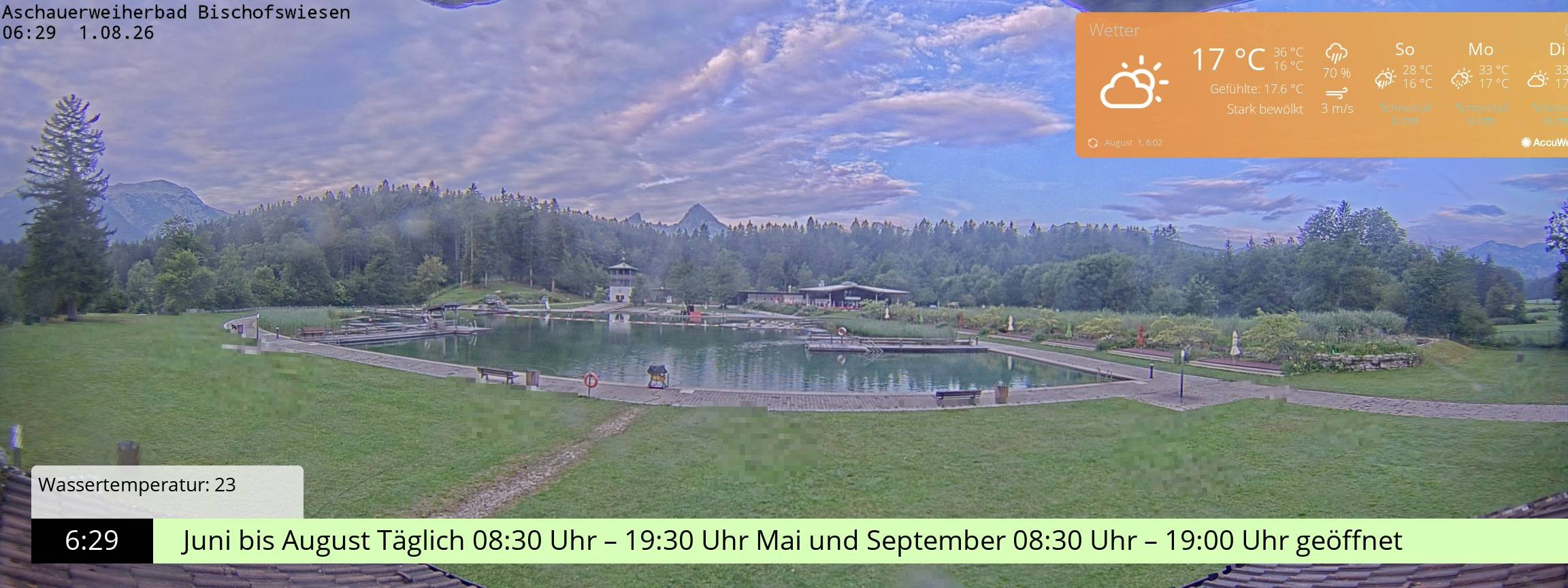Archiv Foto Webcam Bischofswiesen: Naturbad Aschauerweiher