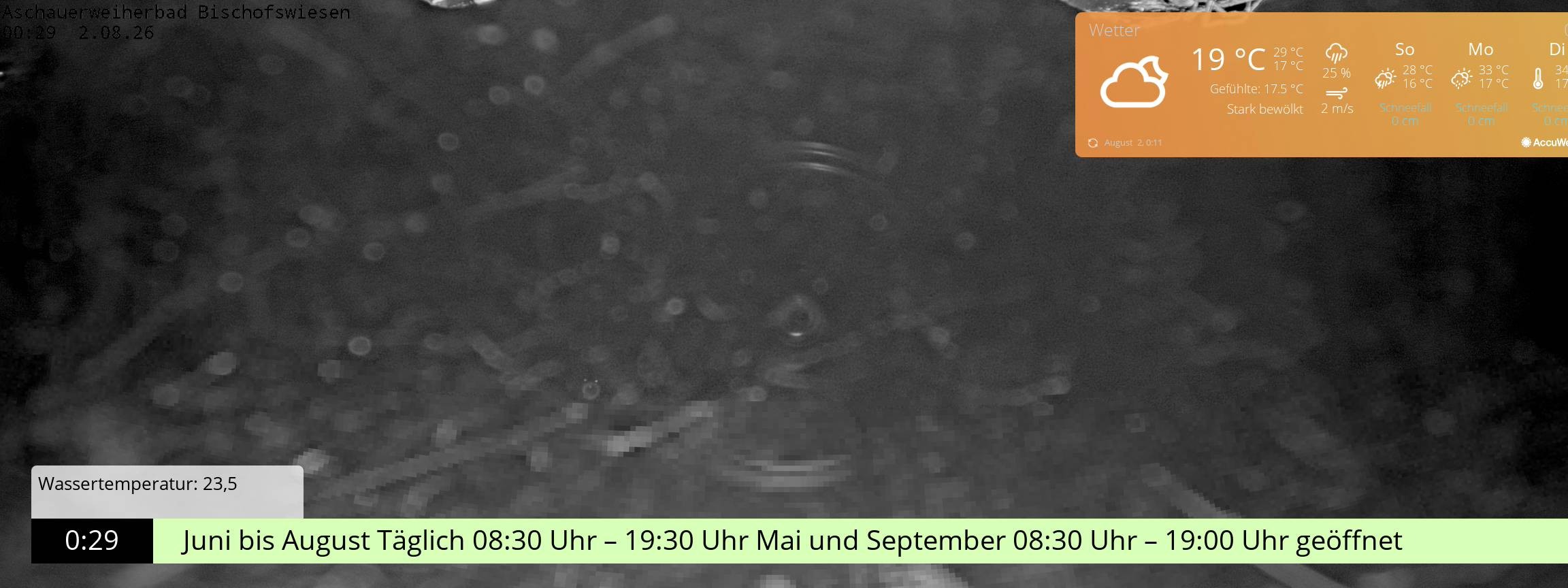 Archiv Foto Webcam Bischofswiesen: Naturbad Aschauerweiher