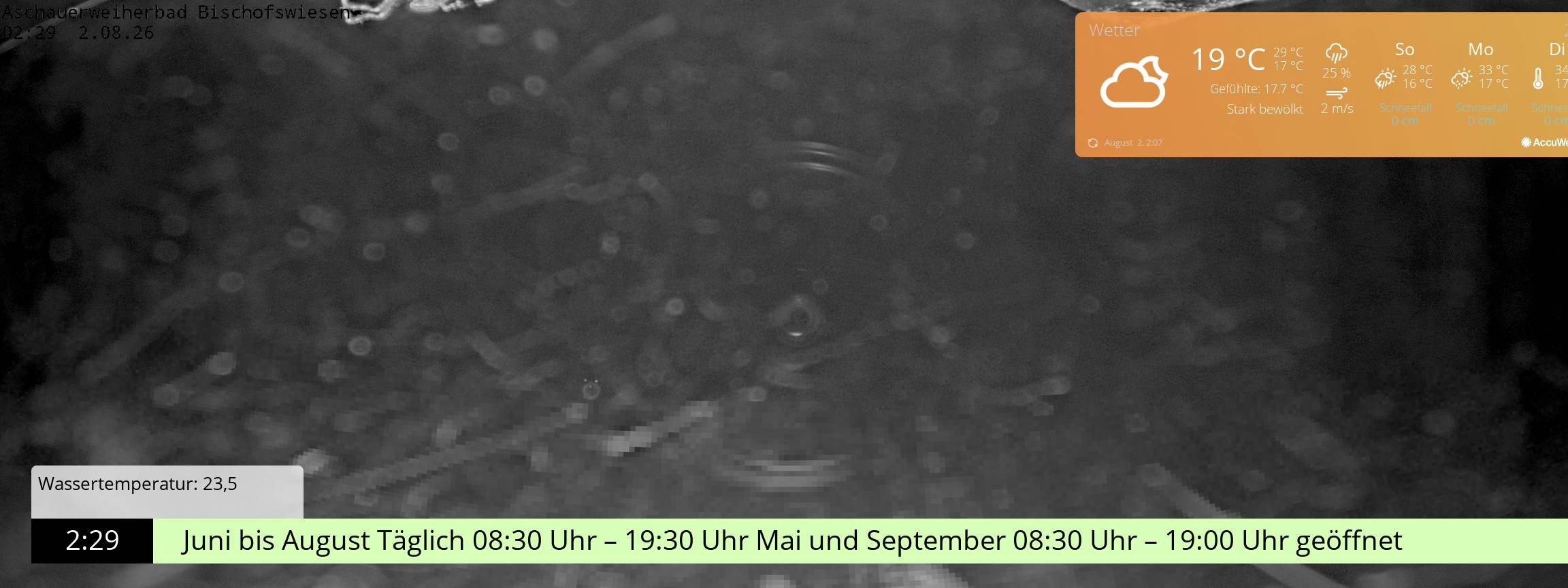 Archiv Foto Webcam Bischofswiesen: Naturbad Aschauerweiher