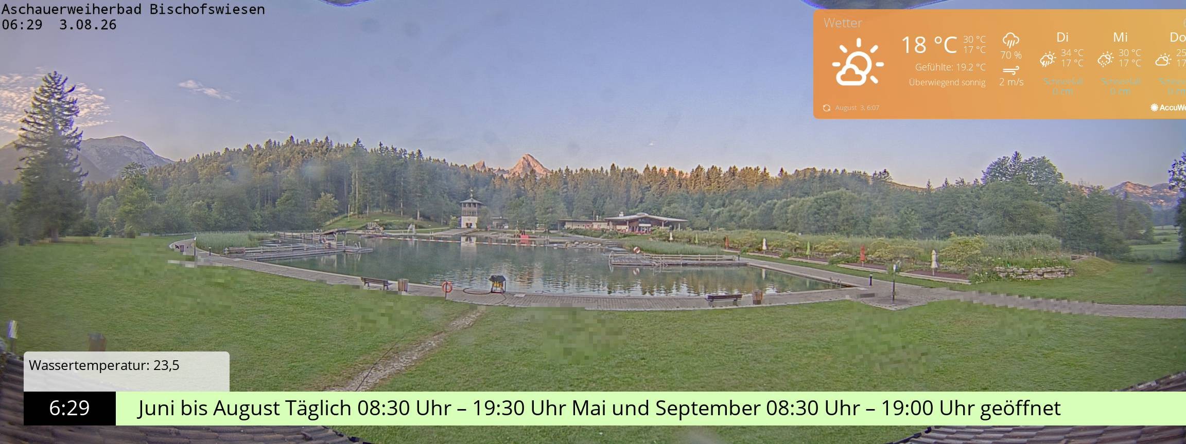 Archived image Webcam nature baths Aschauerweiher