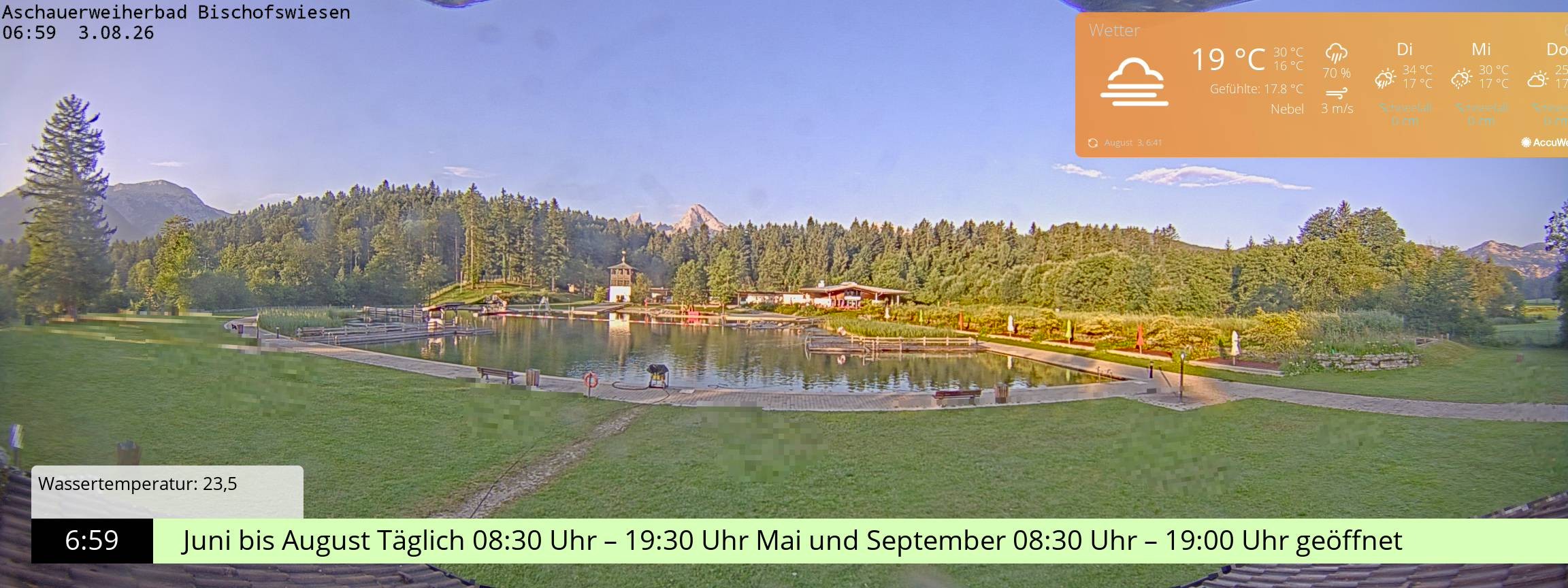 Archived image Webcam nature baths Aschauerweiher