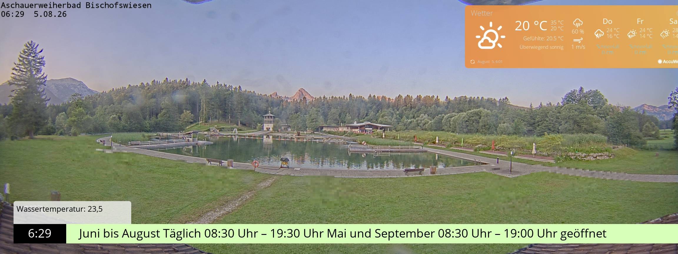 Archiv Foto Webcam Bischofswiesen: Naturbad Aschauerweiher