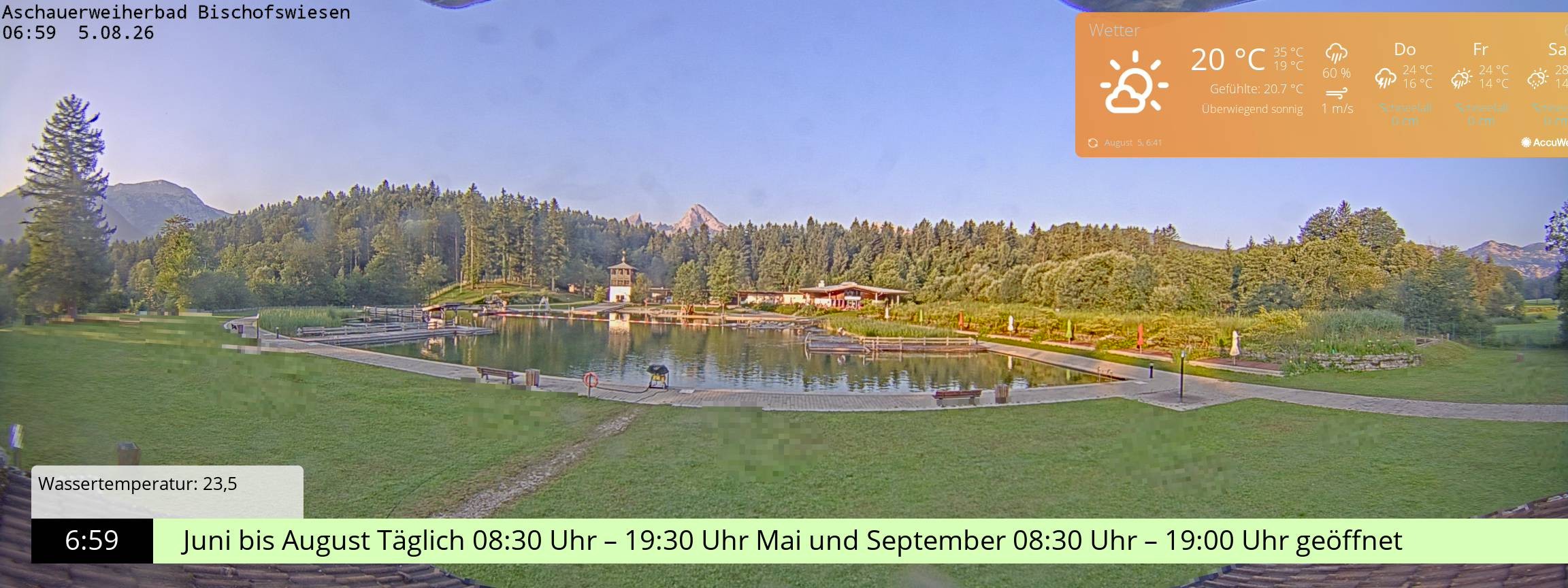 Archiv Foto Webcam Bischofswiesen: Naturbad Aschauerweiher