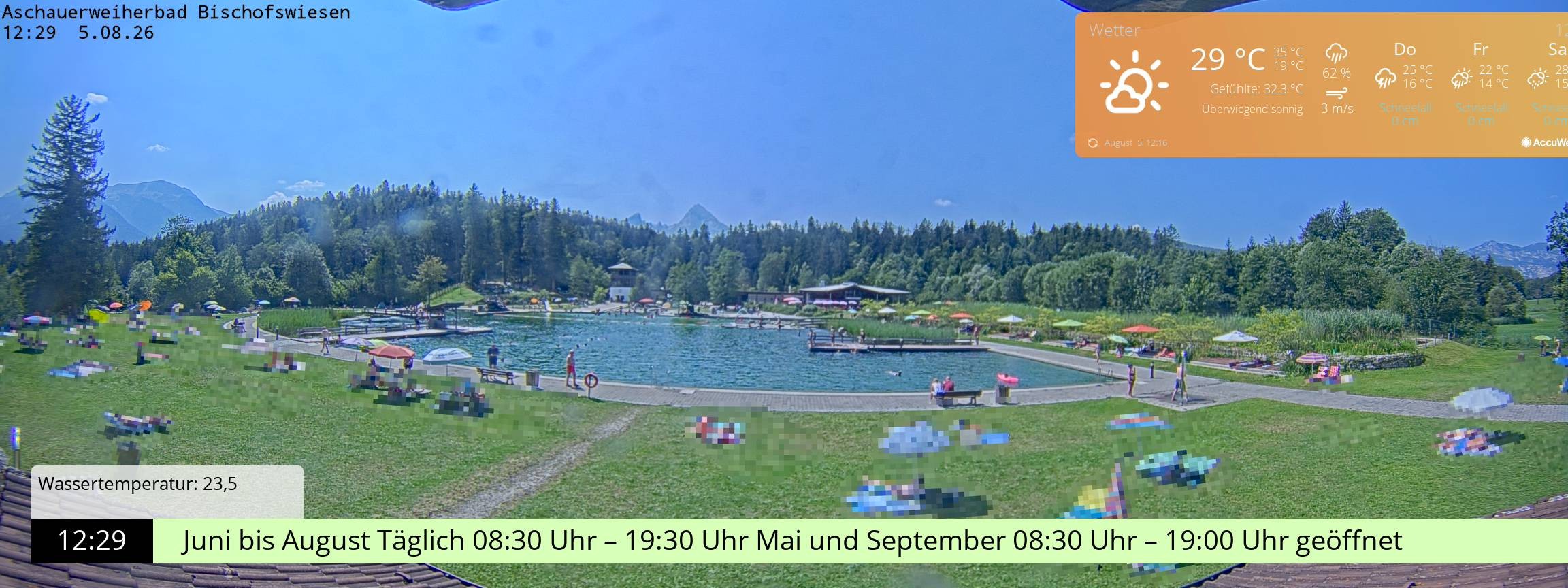 Archiv Foto Webcam Bischofswiesen: Naturbad Aschauerweiher