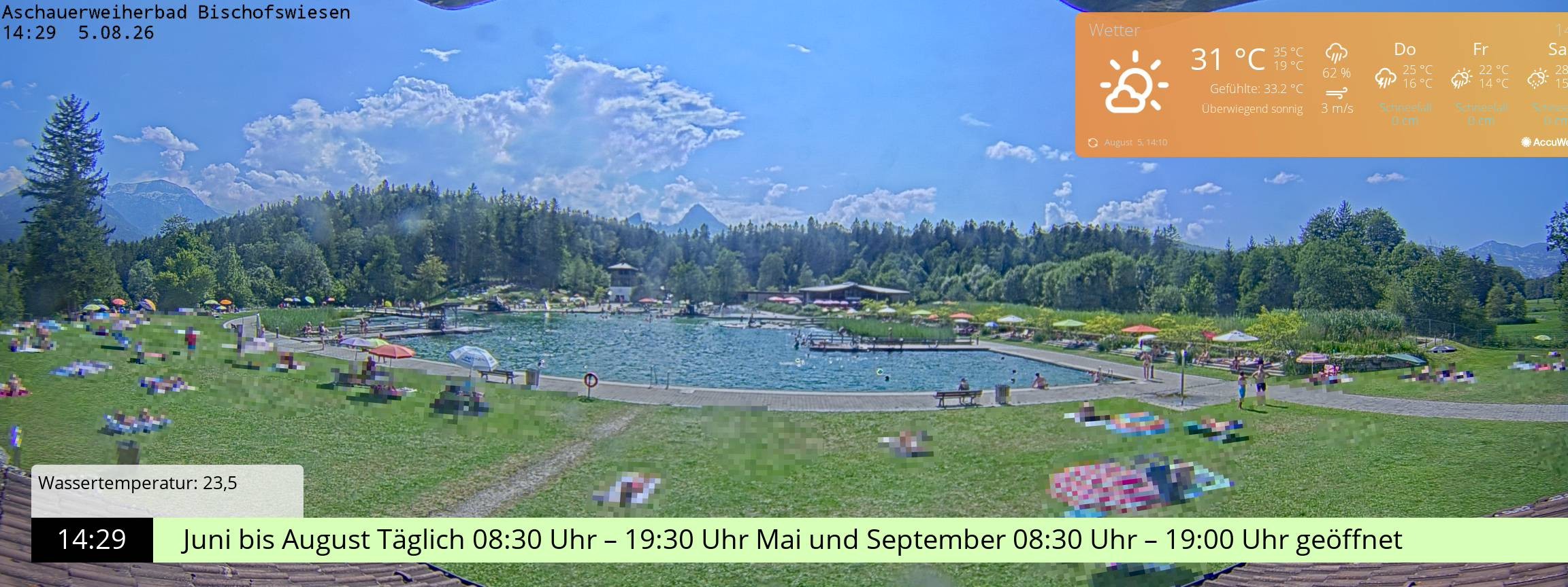 Archiv Foto Webcam Bischofswiesen: Naturbad Aschauerweiher