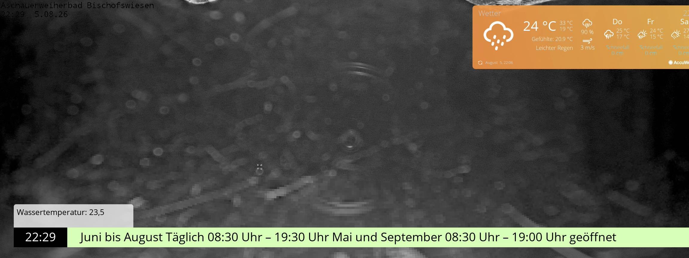 Archiv Foto Webcam Bischofswiesen: Naturbad Aschauerweiher