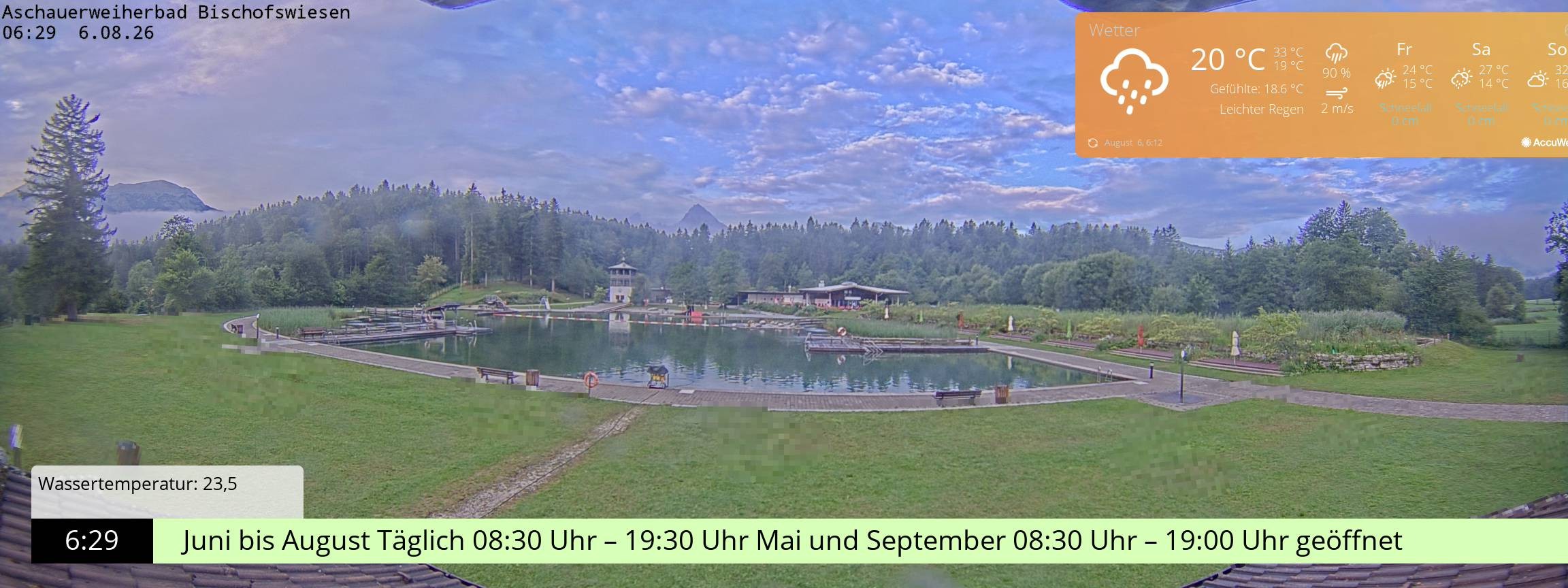 Archived image Webcam nature baths Aschauerweiher
