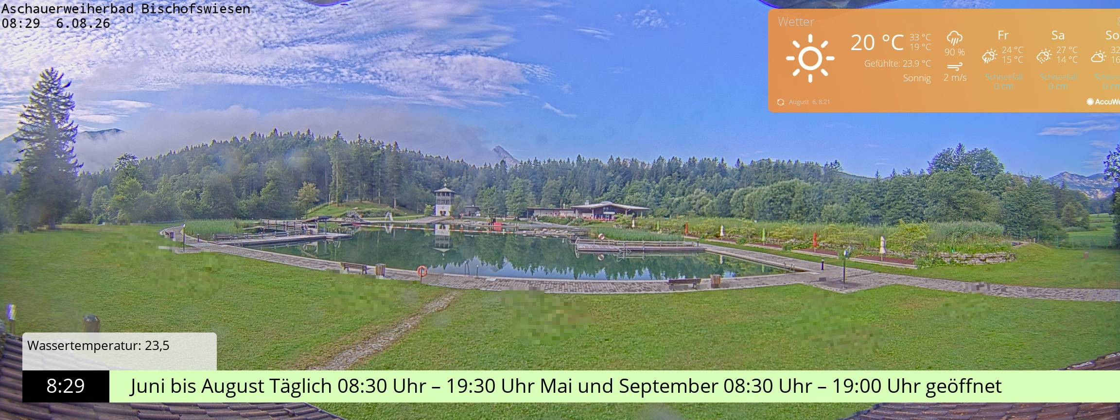 Archiv Foto Webcam Bischofswiesen: Naturbad Aschauerweiher