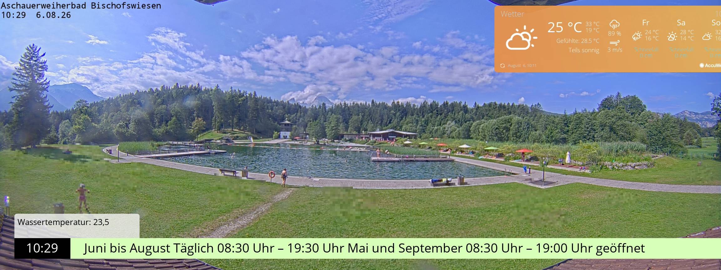 Archiv Foto Webcam Bischofswiesen: Naturbad Aschauerweiher