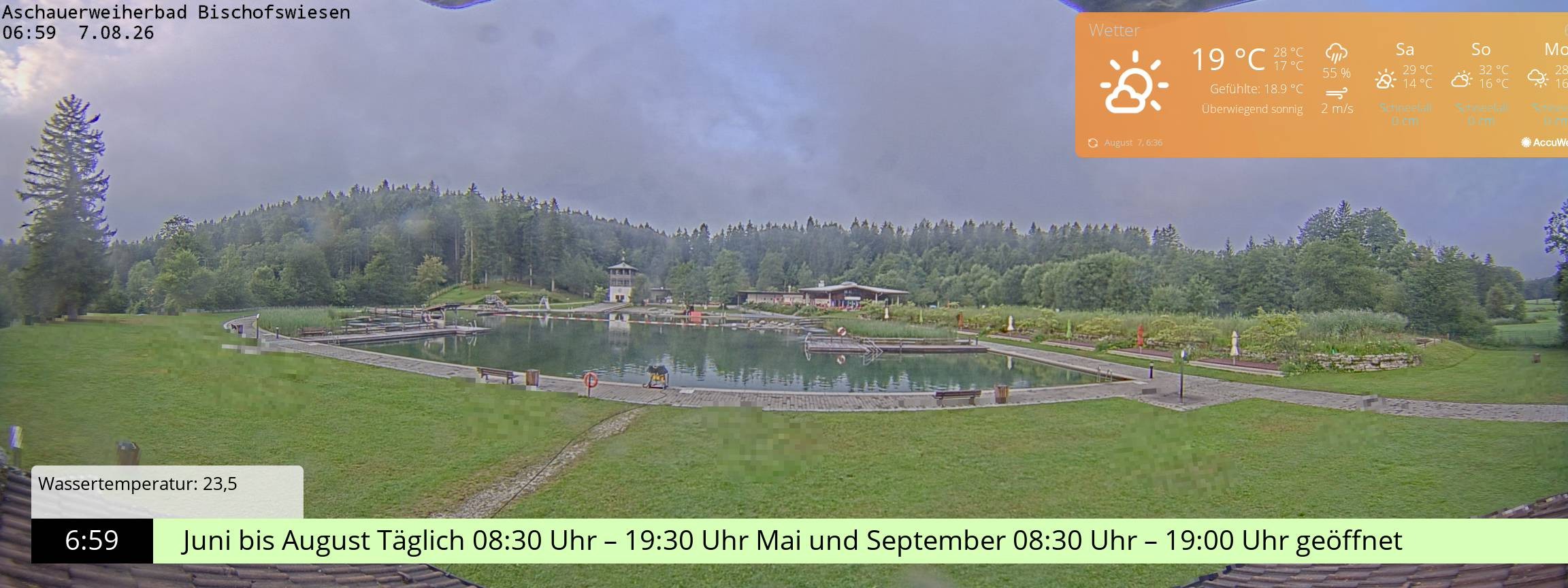 Archiv Foto Webcam Bischofswiesen: Naturbad Aschauerweiher